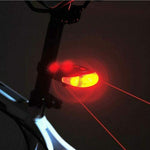 Safety Warning Cycling Tail Flashing Light Bike Lamp Rear 2 Laser 5 LED Bicycle