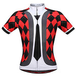 Men's Plaid Cycling Jersey Short Sleeves Printed Bike Shirts