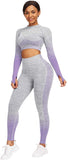 Women Gym Clothes Athletic Set Seamless Yoga Outfits 2 Piece Set