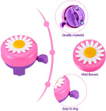 2 Pieces Kids Bike Bell Girl Flower Bicycle Bell with 4 Pieces Handlebar