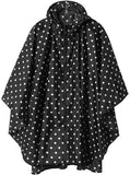 Rain Poncho Jacket Coat Hooded for Adults with Pockets