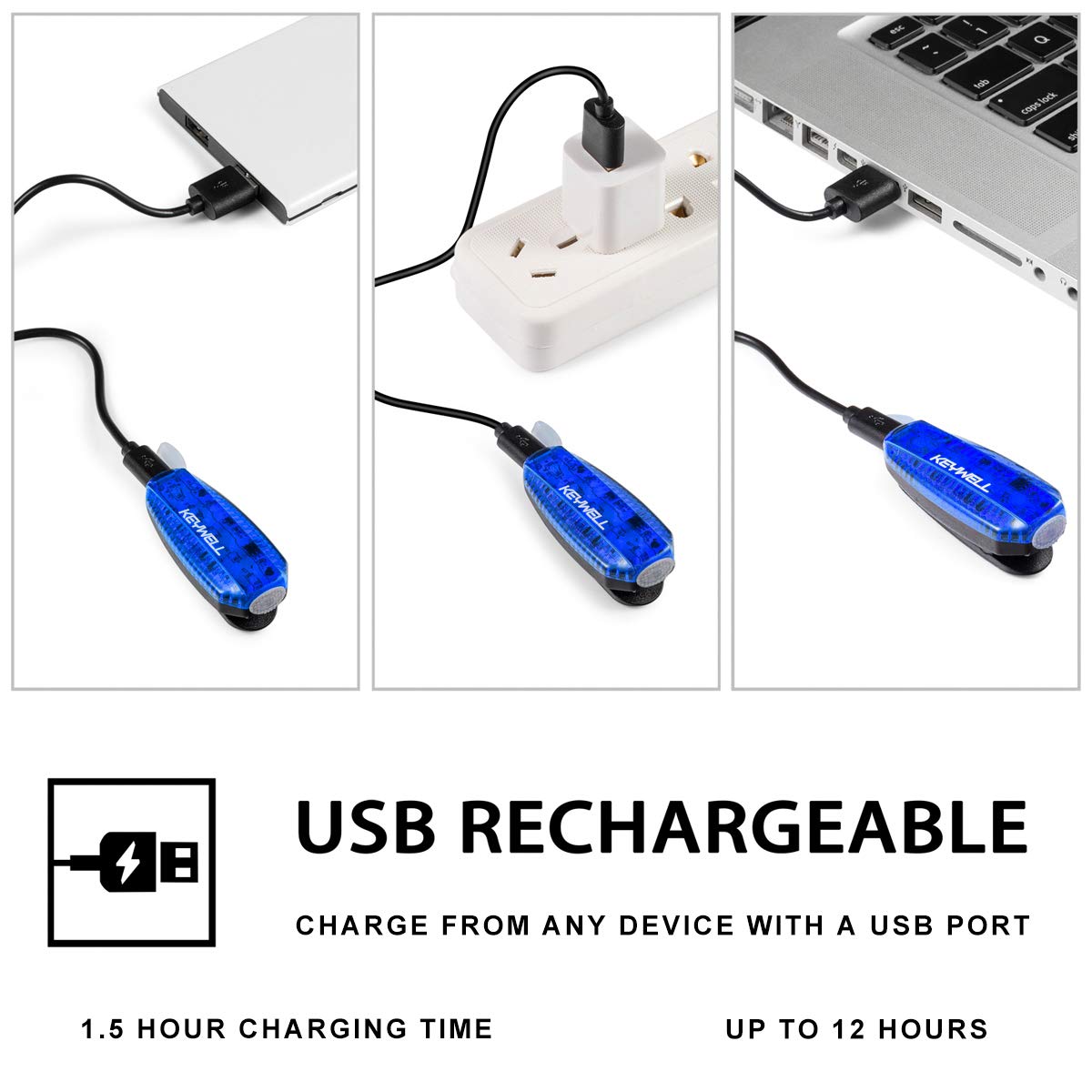 Usb Safety Light KEYWELL USB Rechargeable LED Safety Lights (2 Pack) - Clip on Strobe ...