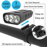 USB Rechargeable Bike Light Front, 3 LED