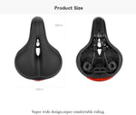 Bike Seat Silicone Memory Foam Waterproof Bicycle Saddle LED Tail Lights