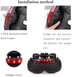 Bike Seat Silicone Memory Foam Waterproof Bicycle Saddle LED Tail Lights