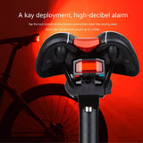Bike Tail Light Wireless Alarm USB Waterproof Rear LED Remote Control Bell
