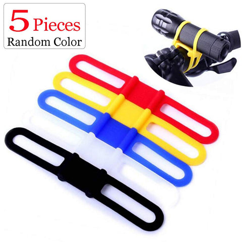 Flashlight Bike Mount Silicone Strap Flashlight Helmet Light