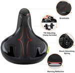 Most Comfortable Bike Seat Replacement Wide Bicycle Saddle  Memory Foam Padded