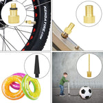 16PCS Premium Brass Presta and Schrader Valve Adapter, Bike Tire Valve Adapters, Ball Pump Needle, Adapters Kit as Inflation Devices and Accessories
