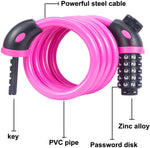 Bike Lock Bicycle Chain Lock,with 5-Digit Resettable Number