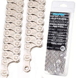 6/7/8 Speed Bike Chain 1/2 x 3/32 Inch 116 Links, Electroplating Silver, Rust Prevention