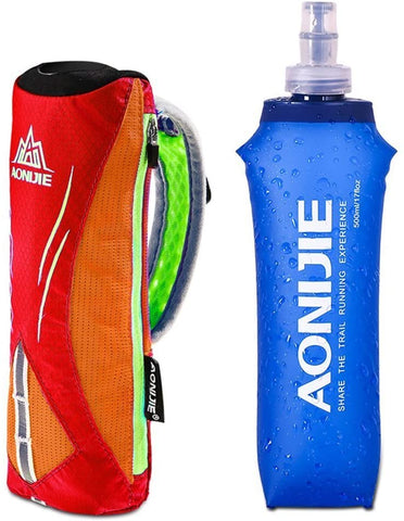 Lovtour Quick Shot Handheld Hydration Pack with 500ml BPA Free Collapsible TPU Water Soft Flask