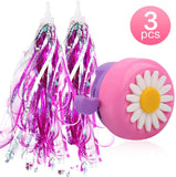 Kids Bike Bell and Streamers for Girls-1 Pack Flower Bicycle Bell