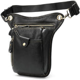 Genuine Leather Thigh Drop Waist Leg Bag Motorcycle Bike