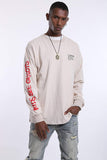 Hip Hop Long Sleeve T Shirt Graphic Skateboard Sports Fashion Sweatshirt Apricot