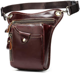 Genuine Leather Thigh Drop Waist Leg Bag Motorcycle Bike