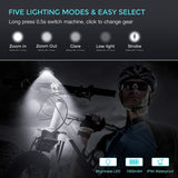 Bike Headlight and Back Light Set, Runtime 10+ Hours 600 Lumen Bright Front Lights and Tail Rear Led, 5 Light Mode Options
