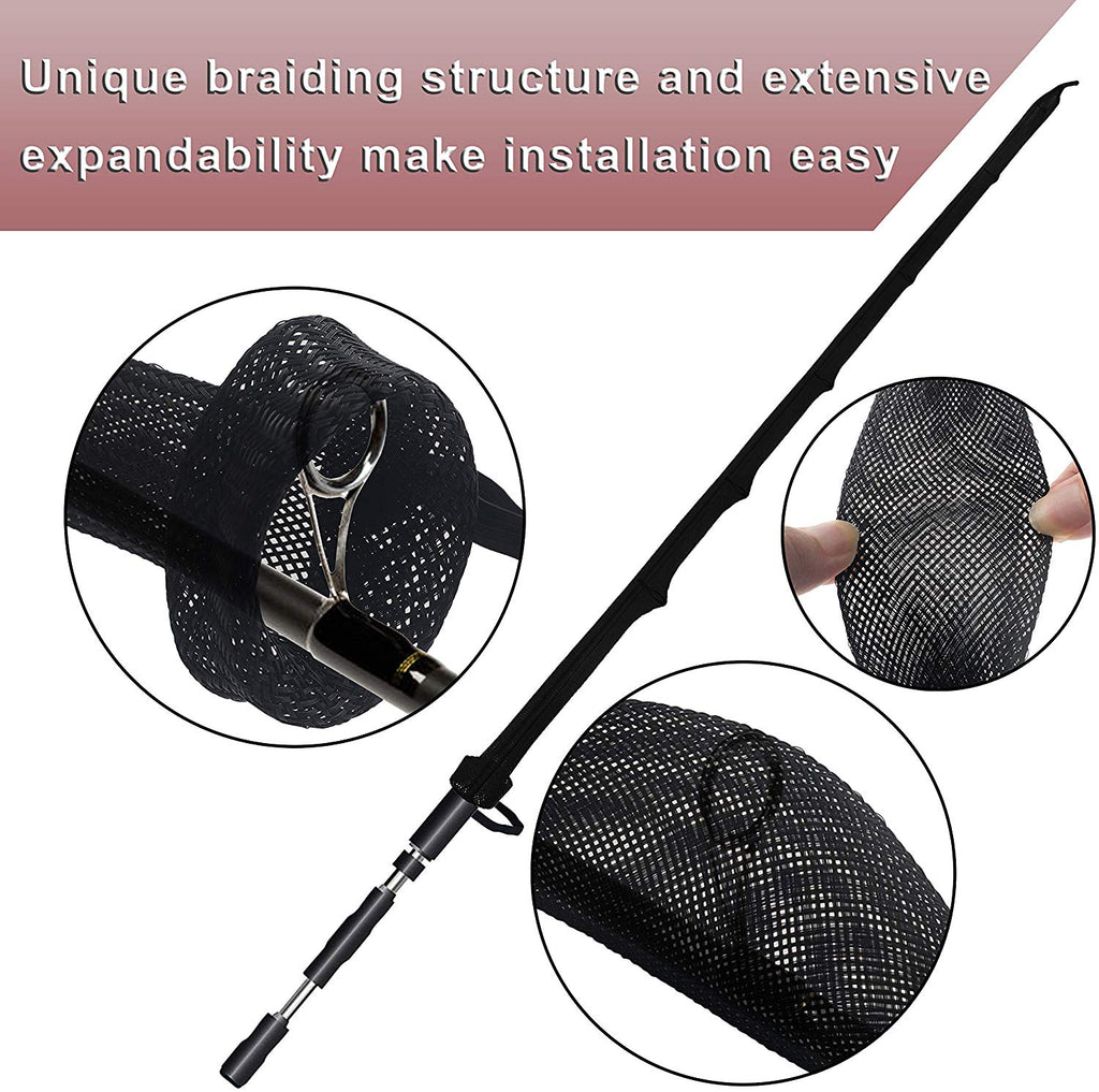 BeeTwo Fishing Rod Cover, 4 Pack Fishing Rod Sleeve Sock Pole Glove  Protector Cover with Lanyard for Fly, Spinning, Casting, Sea Fishing Rod