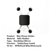 Bicycle Front Handlebar Mirror Phone Holder