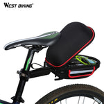 Bicycle Saddle Bag Waterproof Bike Basket Rear Large-Capacity Pannier Bike Shelf Bag With Bracket Rain Cover Rainproof Portable