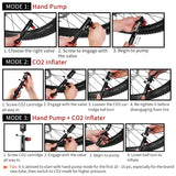 CO2 Inflator Hand Pump For Bike Combo Bicycle Pumps Mini Portable Bike Pump Valve Adapter Ball Air Inflator Cycling Bicycle Pump