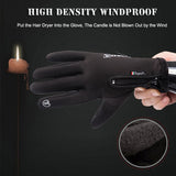 Waterproof Winter Gloves Cycling Fluff Warm Gloves For Touchscreen Cold Weather Windproof Anti Slip