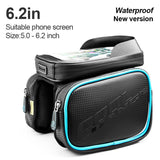 Bicycle Frame Front Head Top Tube Waterproof Bike Bag&Double IPouch Cycling For 6.0 in Cell Phone Bike Accessories