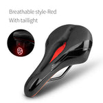 MTB Bicycle Saddle Taillight Cushion PVC Leather Waterproof Bike Saddle Rail Hollow Soft Bicycle Part Front Seat