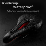 MTB Bicycle Saddle Taillight Cushion PVC Leather Waterproof Bike Saddle Rail Hollow Soft Bicycle Part Front Seat