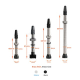 40/60/80mm 2PCS Bicycle Tubeless Tire Presta Valve Brass Core Brass Stem W/ Alloy & Tool