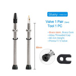 40/60/80mm 2PCS Bicycle Tubeless Tire Presta Valve Brass Core Brass Stem W/ Alloy & Tool