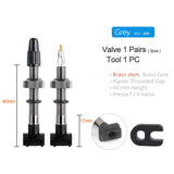 40/60/80mm 2PCS Bicycle Tubeless Tire Presta Valve Brass Core Brass Stem W/ Alloy & Tool