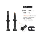 40/60/80mm 2PCS Bicycle Tubeless Tire Presta Valve Brass Core Brass Stem W/ Alloy & Tool