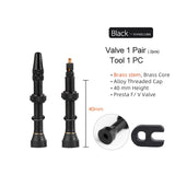 40/60/80mm 2PCS Bicycle Tubeless Tire Presta Valve Brass Core Brass Stem W/ Alloy & Tool