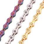 Bicycle Chain 9/10/11 Speed With Connector Master links Hollow Mtb Bike Chain Gold Radiant Optional Plier