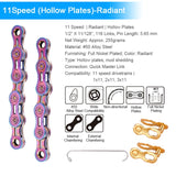 Bicycle Chain 9/10/11 Speed With Connector Master links Hollow Mtb Bike Chain Gold Radiant Optional Plier