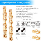 Bicycle Chain 9/10/11 Speed With Connector Master links Hollow Mtb Bike Chain Gold Radiant Optional Plier