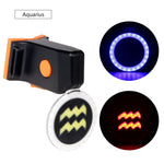 New Bicycle Tail Light Astrology Zodiac Sign Visual Warning Lamp USB Charge COB LED 7 Modes Mode Memory Blue Red Light