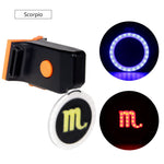 New Bicycle Tail Light Astrology Zodiac Sign Visual Warning Lamp USB Charge COB LED 7 Modes Mode Memory Blue Red Light
