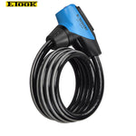 Bicycle Lock Anti-theft Cable Lock MTB Bike 1.5m Waterproof Cycle Cycling Motorcycle  Security Lock with reflective stripe