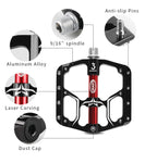 Flat Bike Pedals MTB Road 3 Sealed Bearings Bicycle Pedals Mountain Bike Pedals Wide Platform Pedales Bicicleta Accessories Part