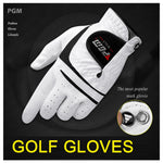 Golf Gloves 1 pc Genuine Lambskin+PU leather Gloves gift Left right hands with ball marker Sheepskin