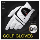 Golf Gloves 1 pc Genuine Lambskin+PU leather Gloves gift Left right hands with ball marker Sheepskin