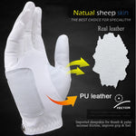 Golf Gloves 1 pc Genuine Lambskin+PU leather Gloves gift Left right hands with ball marker Sheepskin