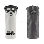 Golf Club Headcover Lovely Dog Husky Golf Driver Head Cover Cartoon Animal #1 #3 #5 #ut Woods PU Dustproof Covers