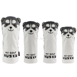 Golf Club Headcover Lovely Dog Husky Golf Driver Head Cover Cartoon Animal #1 #3 #5 #ut Woods PU Dustproof Covers