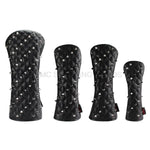 Golf Head Cover for Driver Fairways #3 #5 Hybrids PU Leather Rivets Golf Club Head Protector