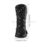 Golf Head Cover for Driver Fairways #3 #5 Hybrids PU Leather Rivets Golf Club Head Protector