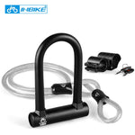 Bike U Lock Anti-theft MTB Road Bike Bicycle Lock Cycling Accessories Heavy Duty Steel Security Bike Cable U-Locks Set