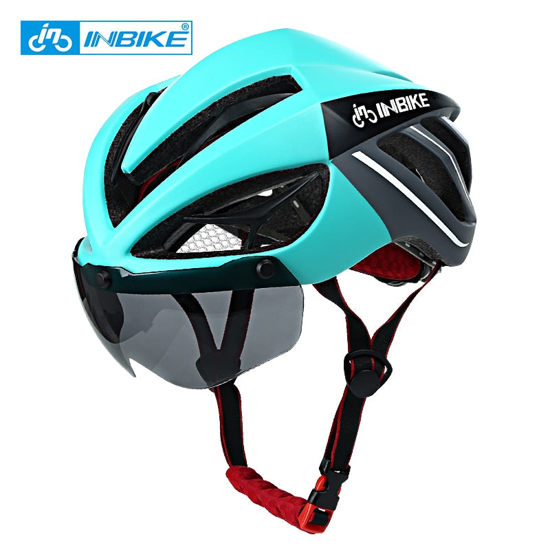 bike helmets with glasses INBIKE Cycling Helmet Bicycle Helmet Magnetic Goggles Mountain Road B – cyclingsell